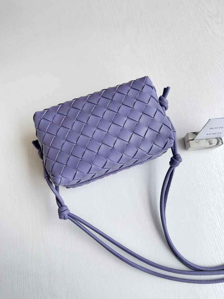 Bottega Veneta Mini Loop Camera Cross-Body Bag 680254 Purple Lambskin
