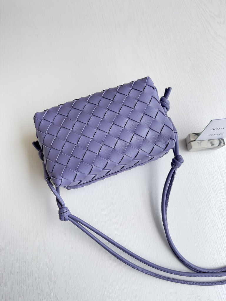 Bottega Veneta Mini Loop Camera Cross-Body Bag 680254 Purple Lambskin