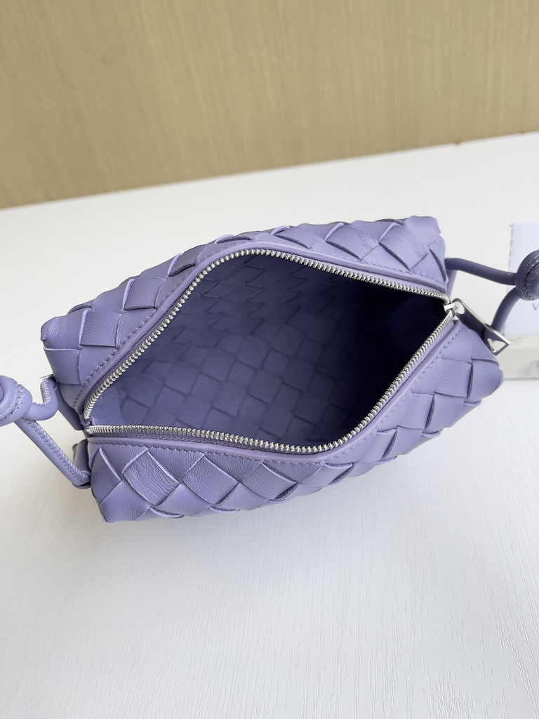 Bottega Veneta Mini Loop Camera Cross-Body Bag 680254 Purple Lambskin