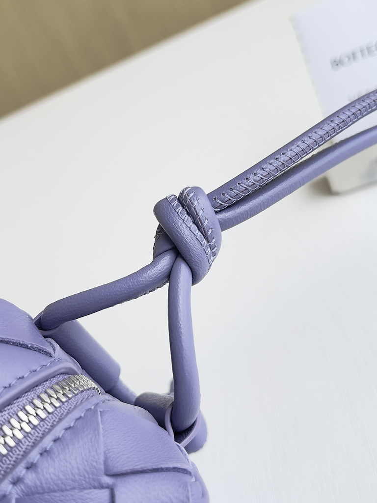 Bottega Veneta Mini Loop Camera Cross-Body Bag 680254 Purple Lambskin