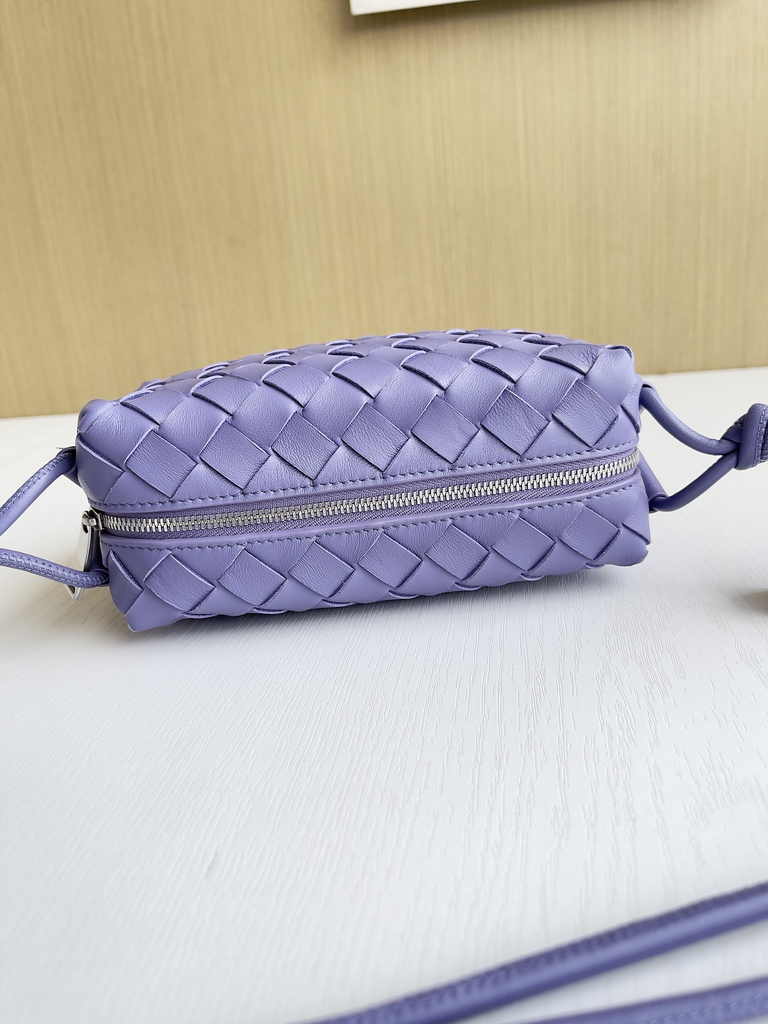 Bottega Veneta Mini Loop Camera Cross-Body Bag 680254 Purple Lambskin