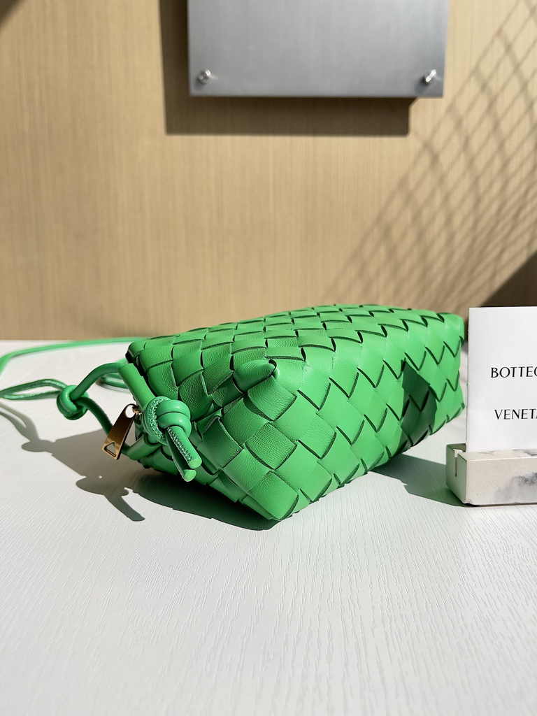 Bottega Veneta Mini Loop Camera Cross-Body Bag 680254 Green Lambskin