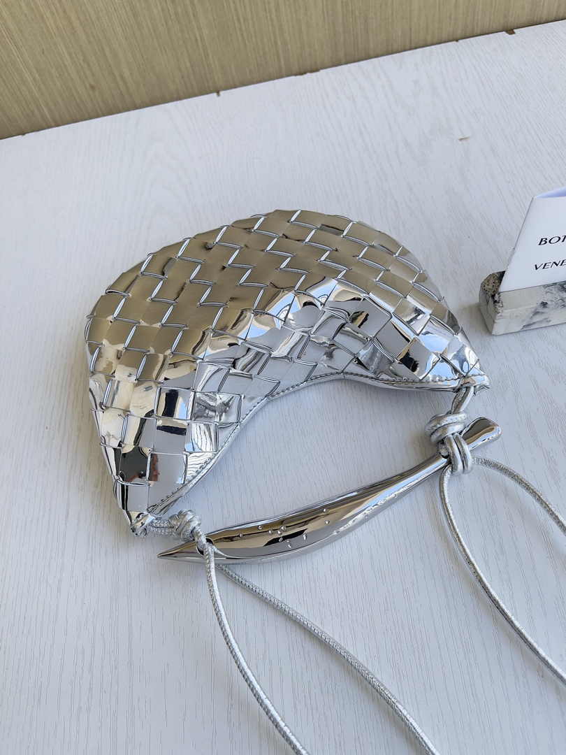 Bottega Veneta Mini Sardine 744267 Lambskin Silver