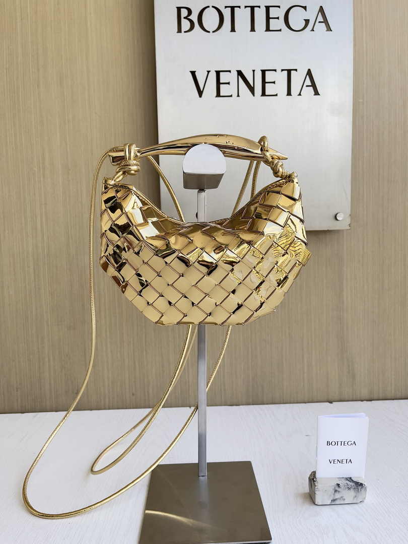 Bottega Veneta Mini Sardine 744267 Lambskin Gold