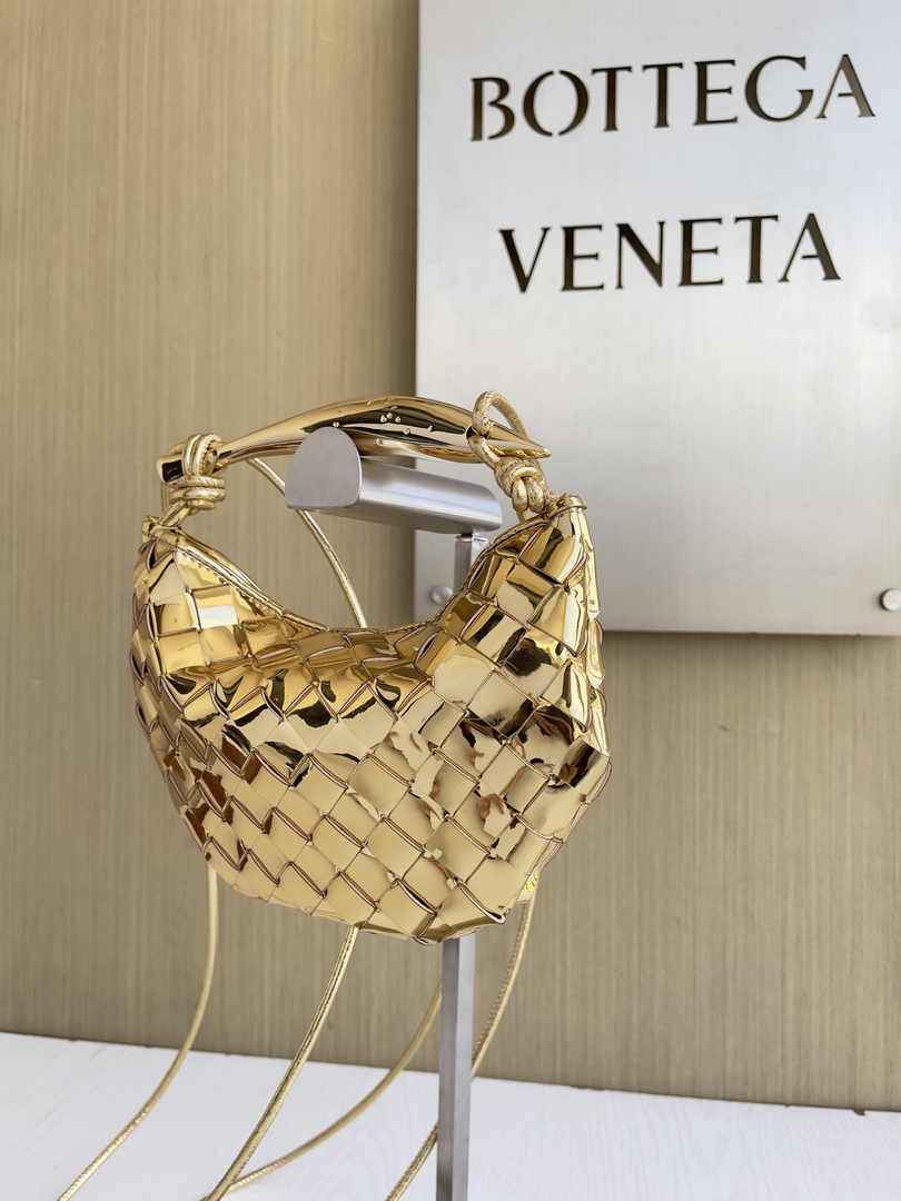 Bottega Veneta Mini Sardine 744267 Lambskin Gold