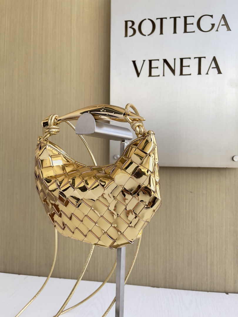 Bottega Veneta Mini Sardine 744267 Lambskin Gold