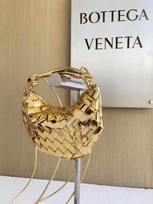 Bottega Veneta Mini Sardine 744267 Lambskin Gold