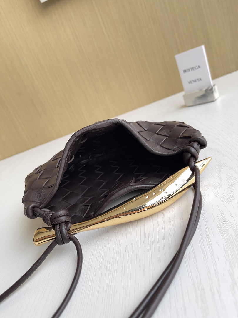 Bottega Veneta Mini Sardine 744267 Lambskin Coffee