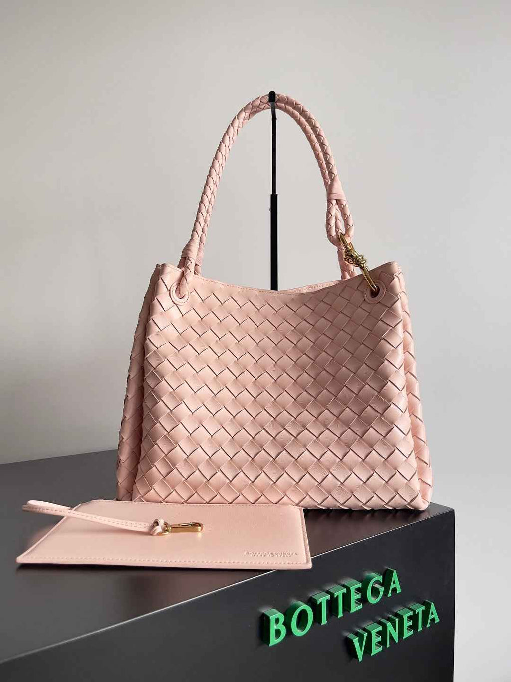 Bottega Veneta Parachute Large 796571 – Pink Calfskin Leather Hobo Bag - Default Title - View 1