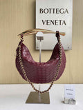 Bottega Veneta Sardine With Chain 776768 Lambskin Wine Red