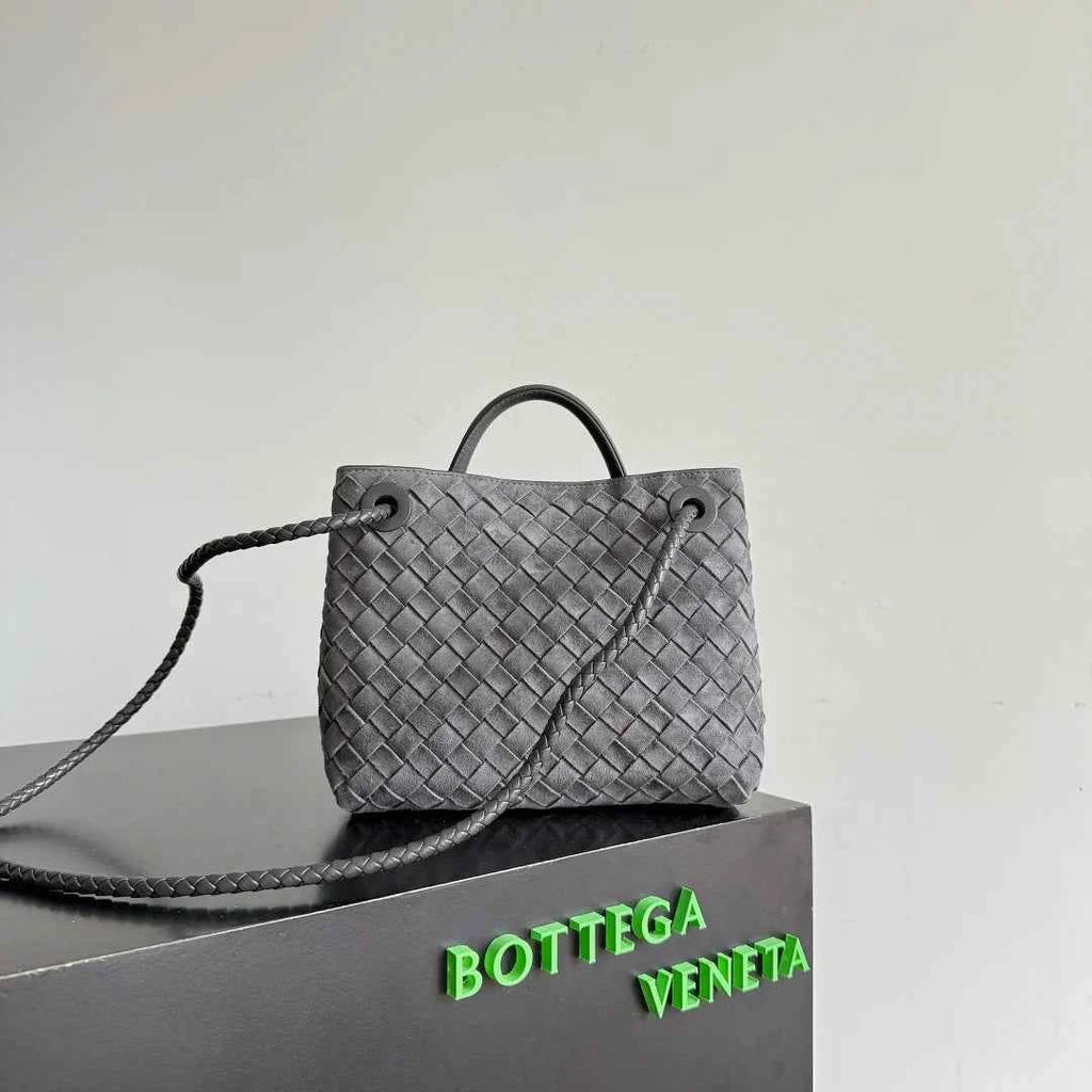Bottega Veneta Small Andiamo Bag 743568 Suede Gray