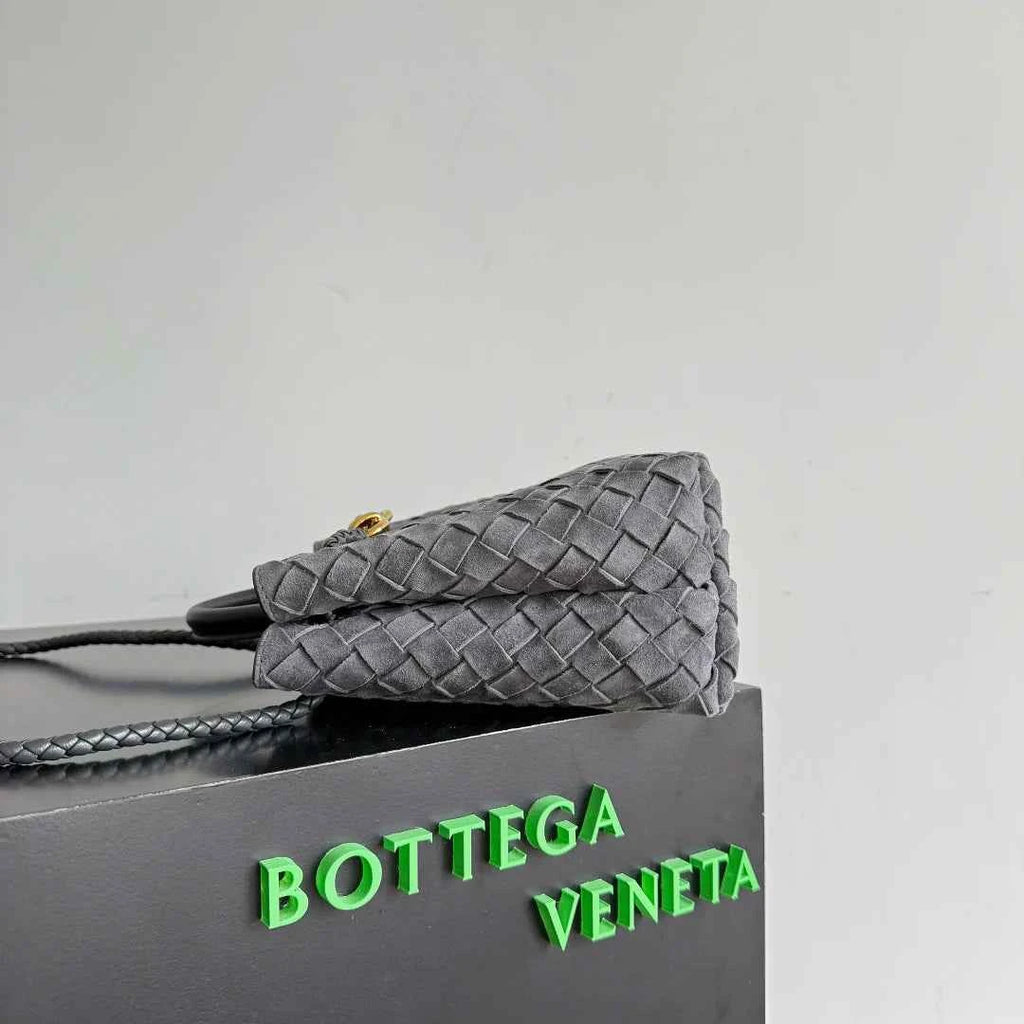 Bottega Veneta Small Andiamo Bag 743568 Suede Gray