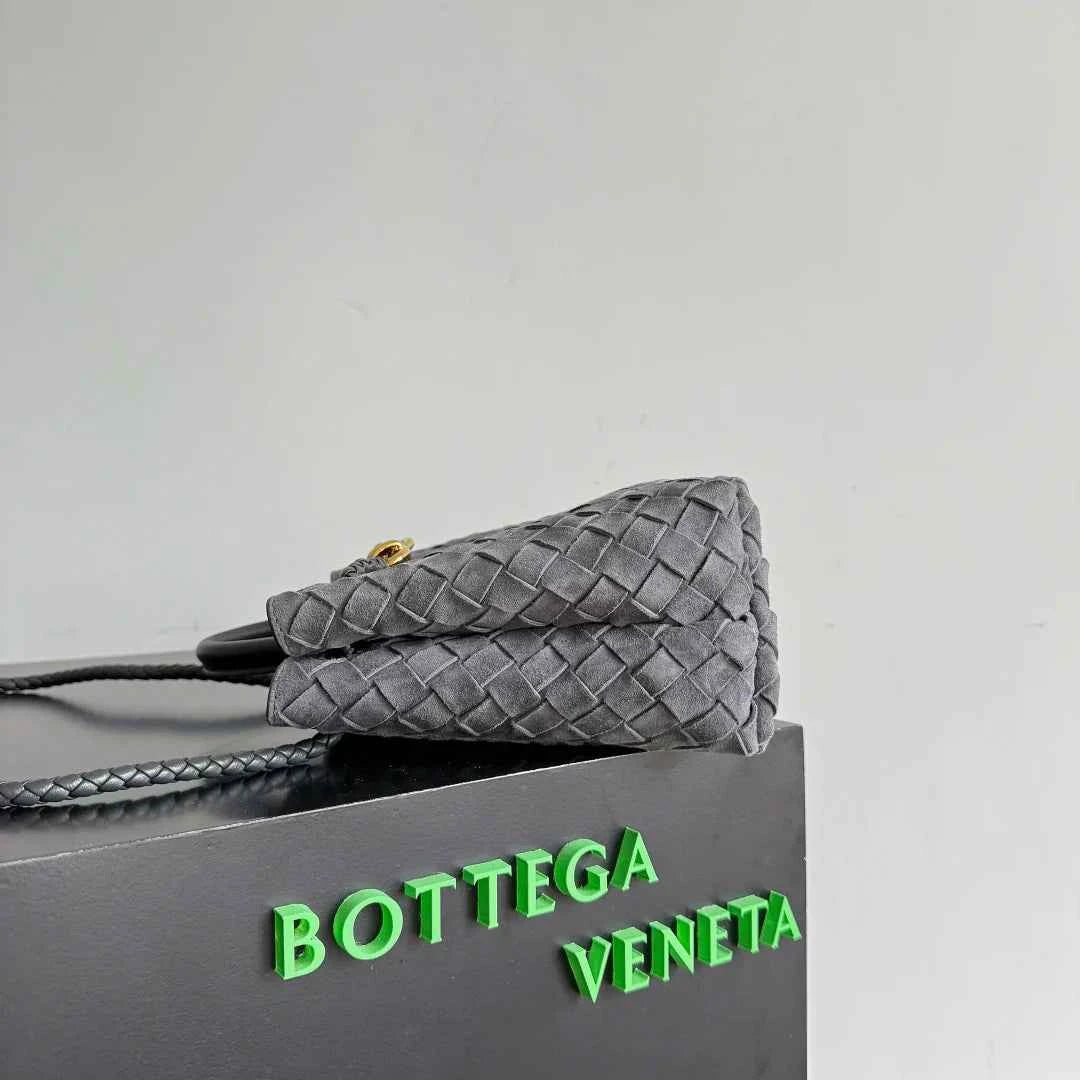 Bottega Veneta Small Andiamo Bag 743568 Suede Gray