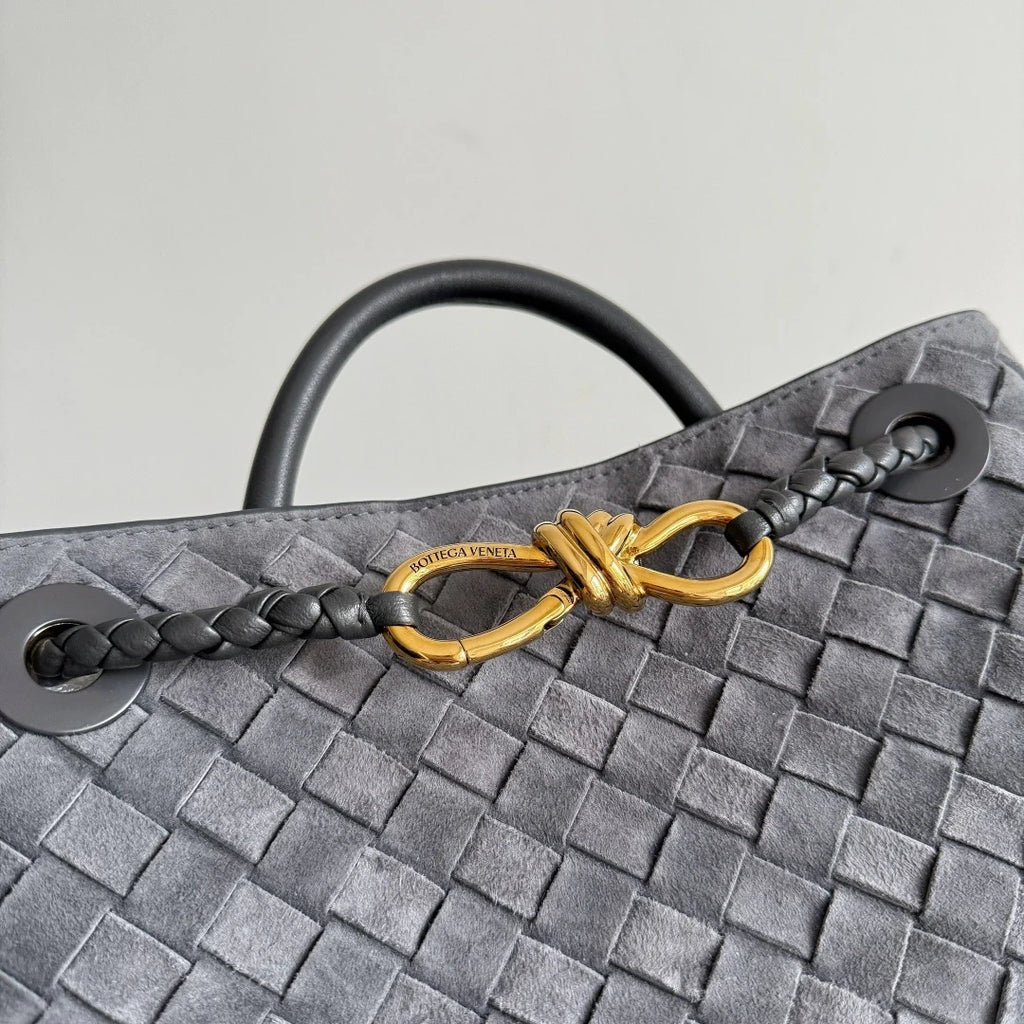 Bottega Veneta Small Andiamo Bag 743568 Suede Gray