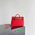 Bottega Veneta Small Andiamo Bag in 743568 Lambskin Red