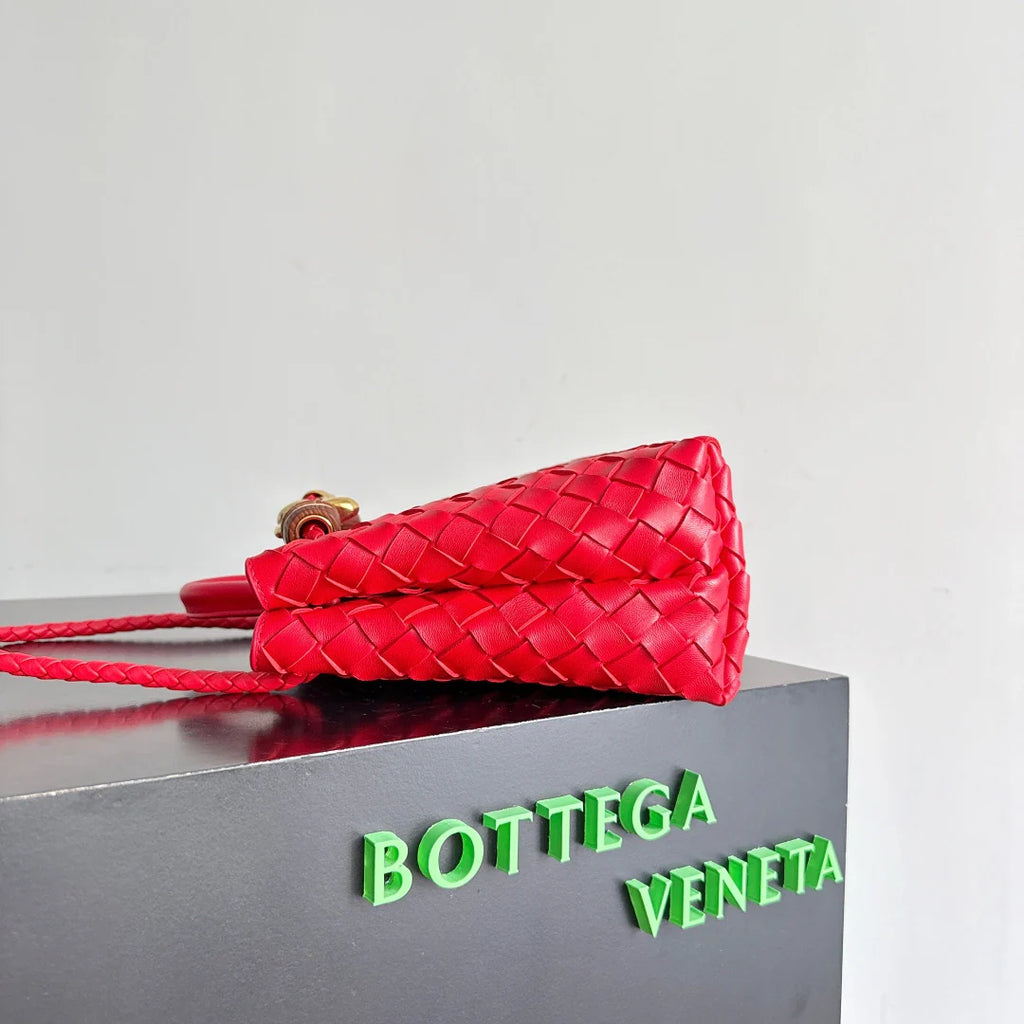 Bottega Veneta Small Andiamo Bag in 743568 Lambskin Red