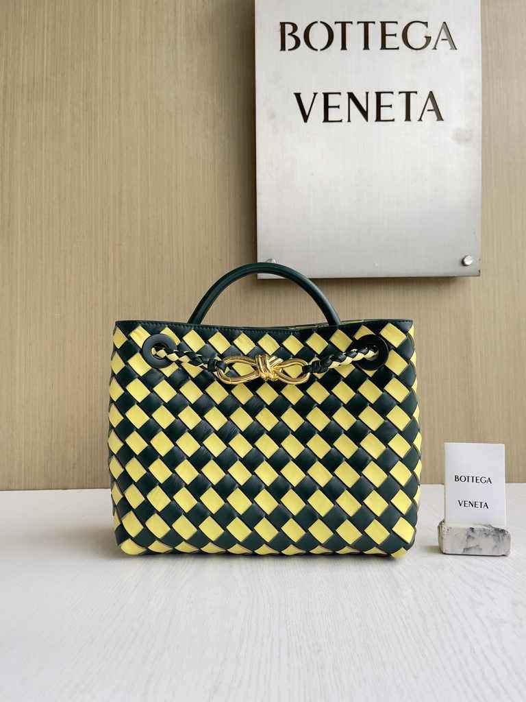 Bottega Veneta Small Andiamo Bag 743568 Lambskin Yellow Green