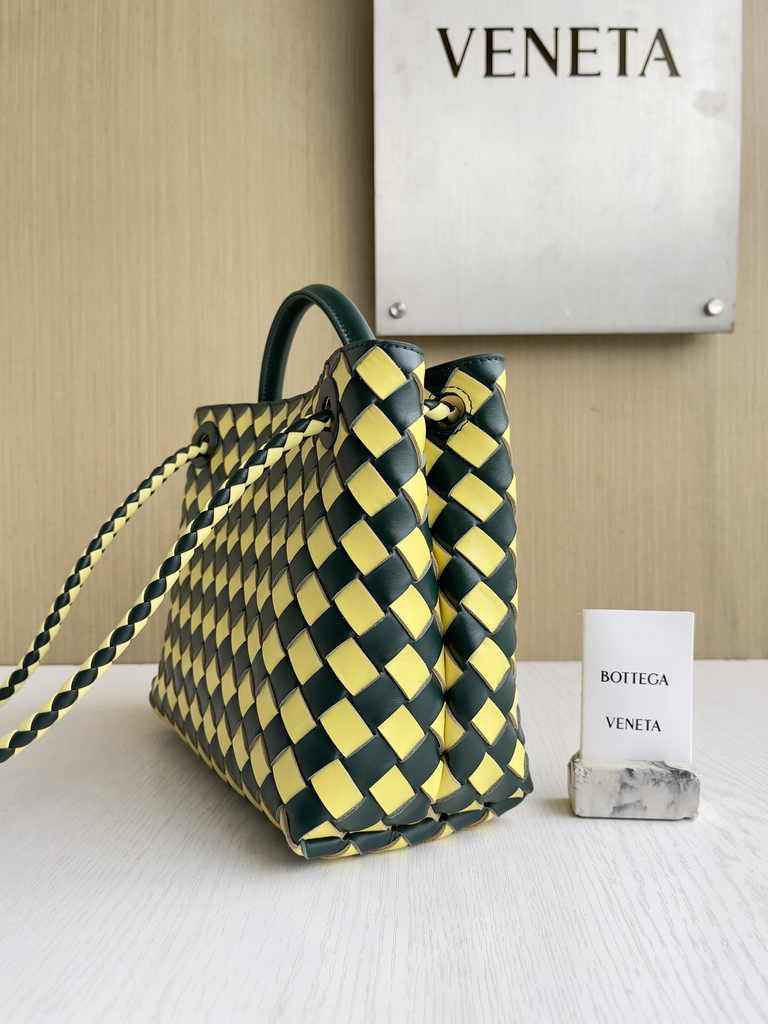 Bottega Veneta Small Andiamo Bag 743568 Lambskin Yellow Green