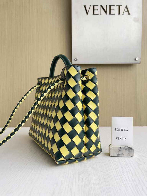 Bottega Veneta Small Andiamo Bag 743568 Lambskin Yellow Green
