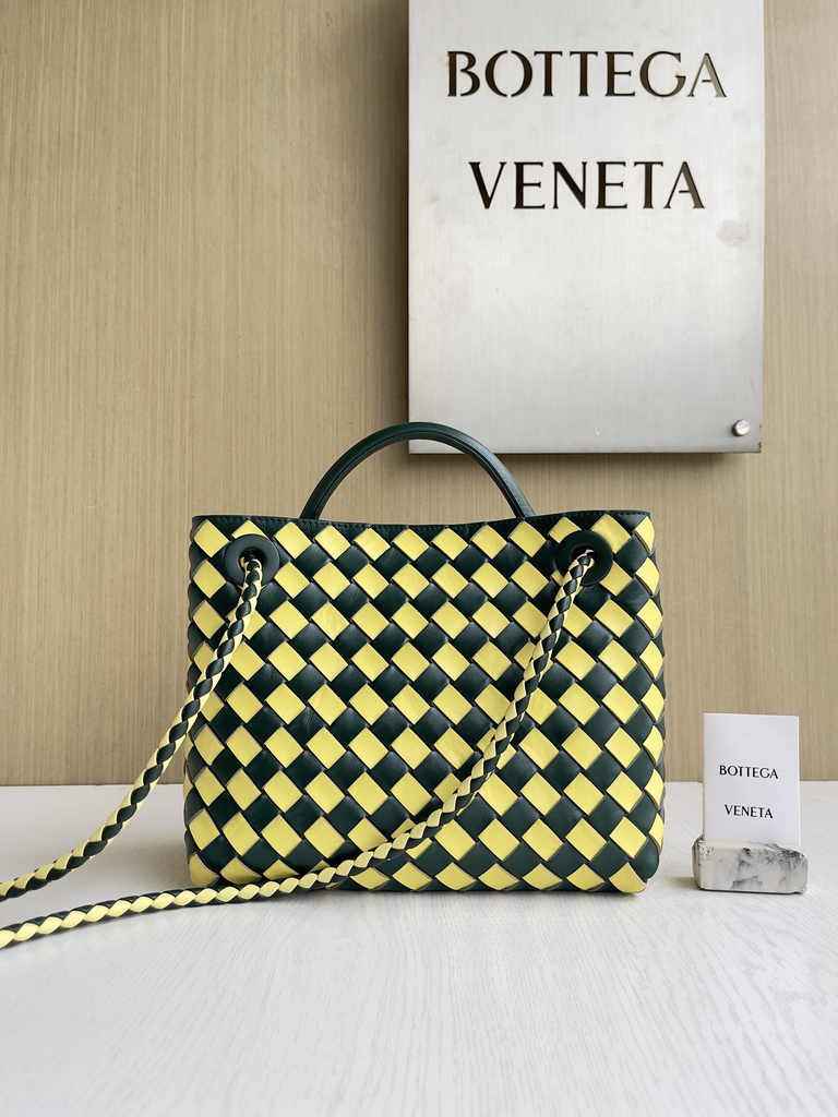 Bottega Veneta Small Andiamo Bag 743568 Lambskin Yellow Green