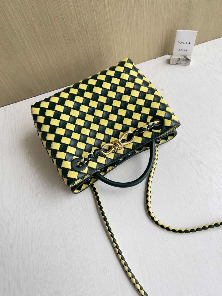 Bottega Veneta Small Andiamo Bag 743568 Lambskin Yellow Green