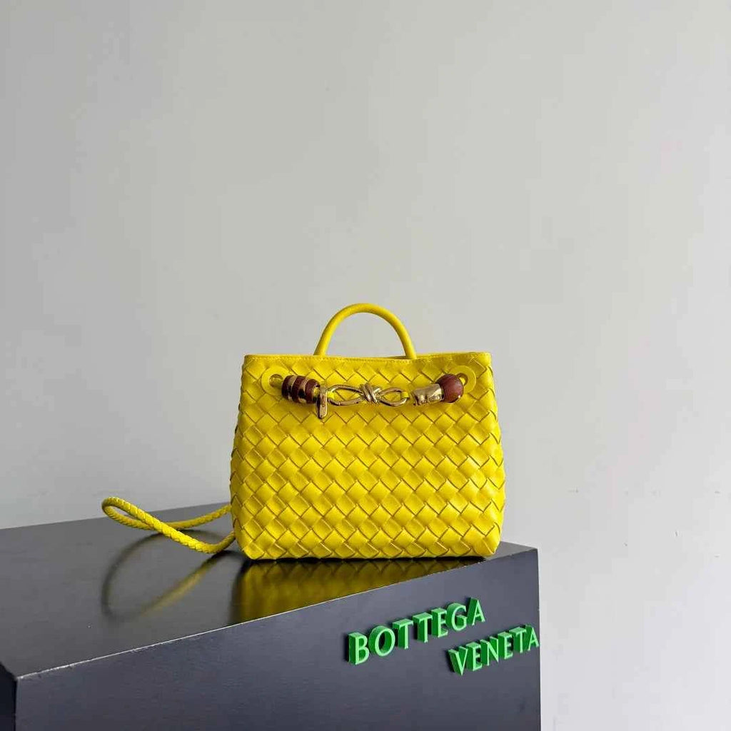 Bottega Veneta Small Andiamo Bag in 743568 Lambskin Yellow