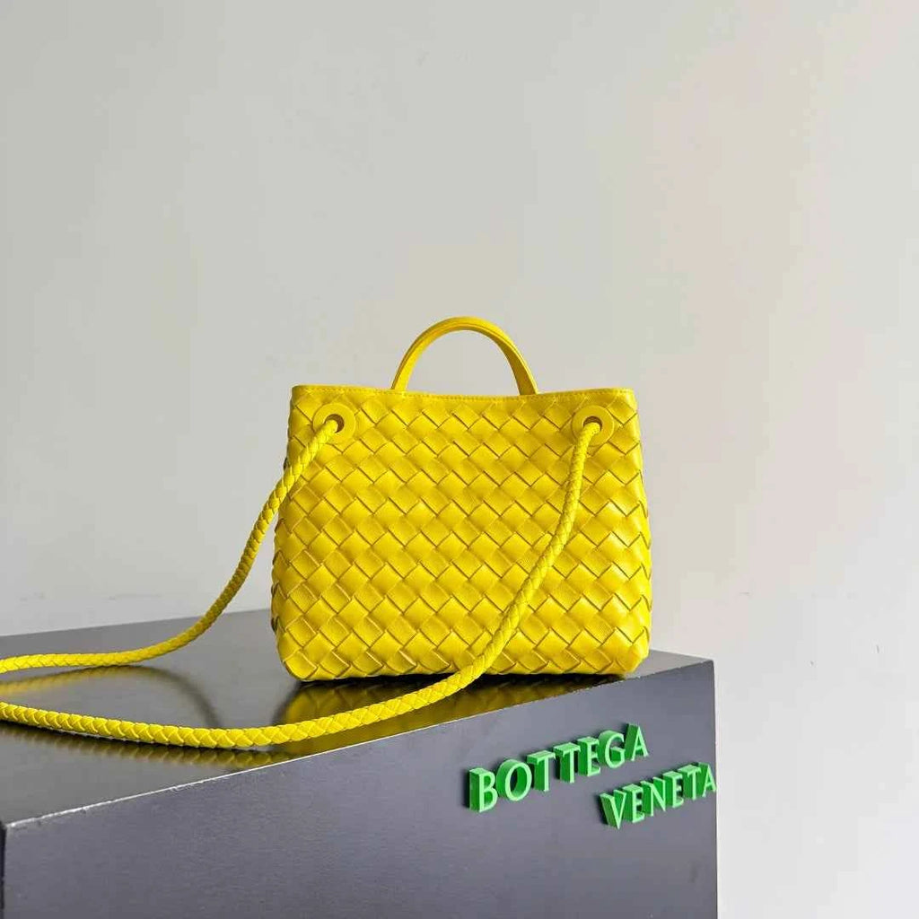 Bottega Veneta Small Andiamo Bag in 743568 Lambskin Yellow