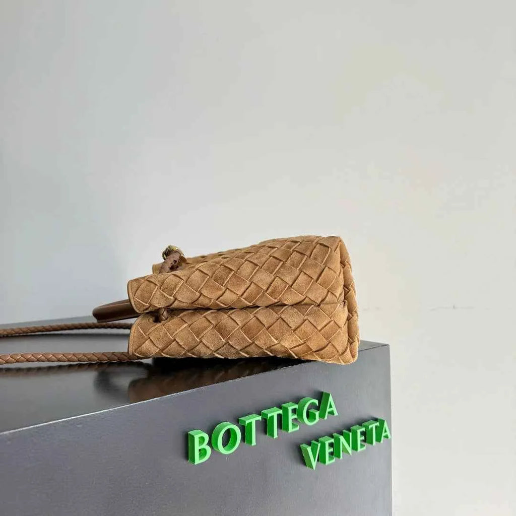 Bottega Veneta Small Andiamo Bag 743568 Suede Brown