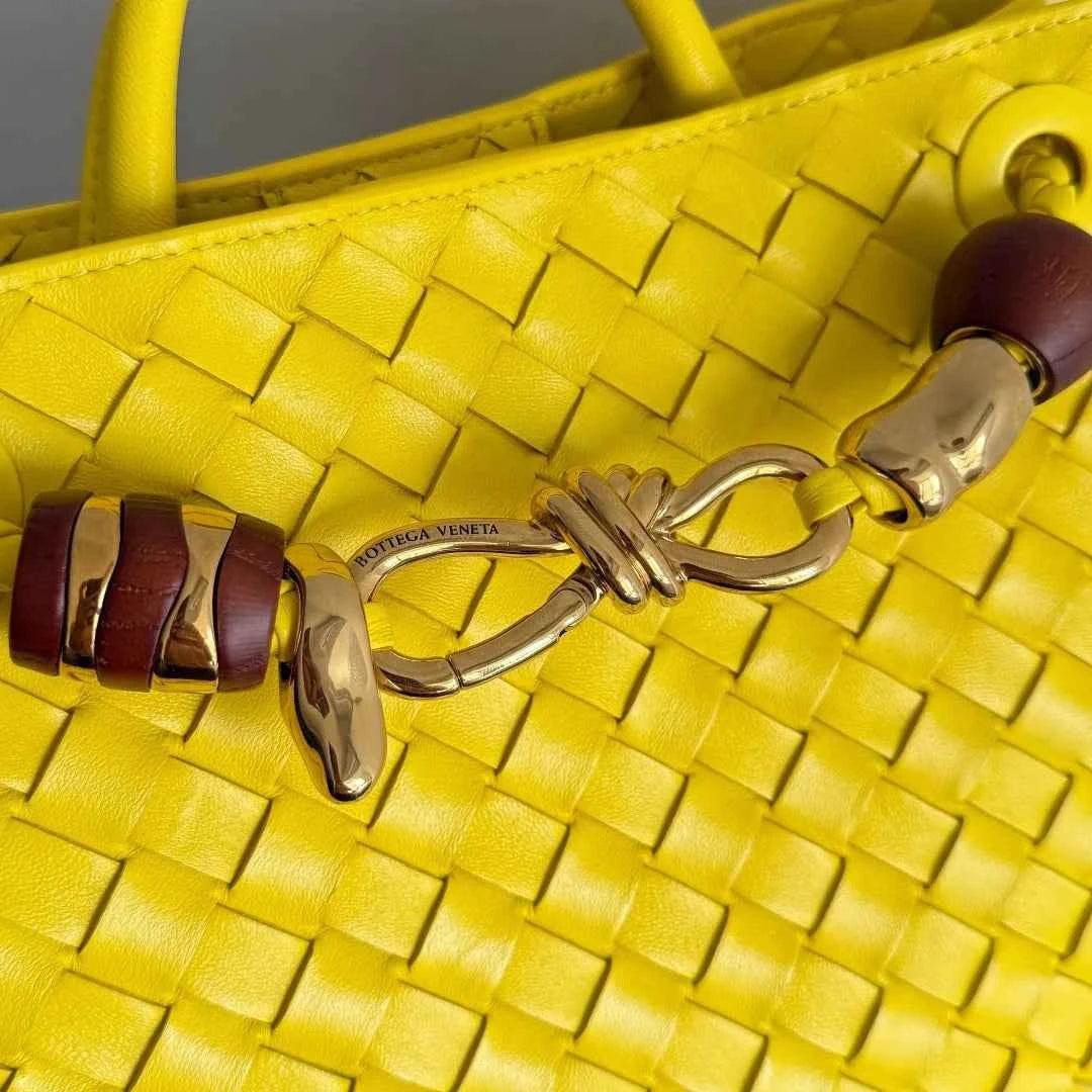 Bottega Veneta Small Andiamo Bag in 743568 Lambskin Yellow
