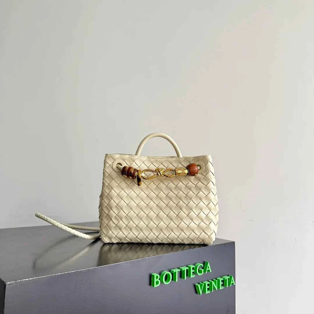 Bottega Veneta Small Andiamo Bag in 743568 Lambskin Beige