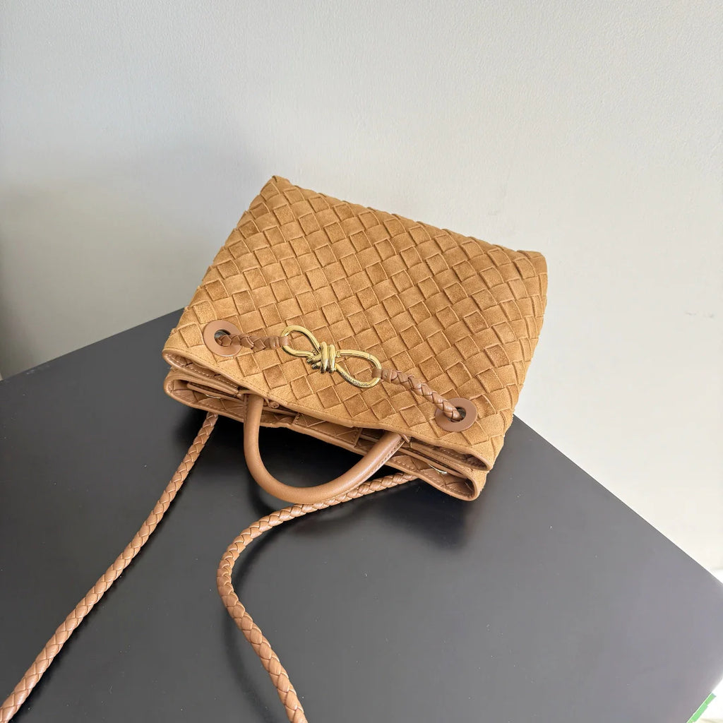 Bottega Veneta Small Andiamo Bag 743568 Suede Brown