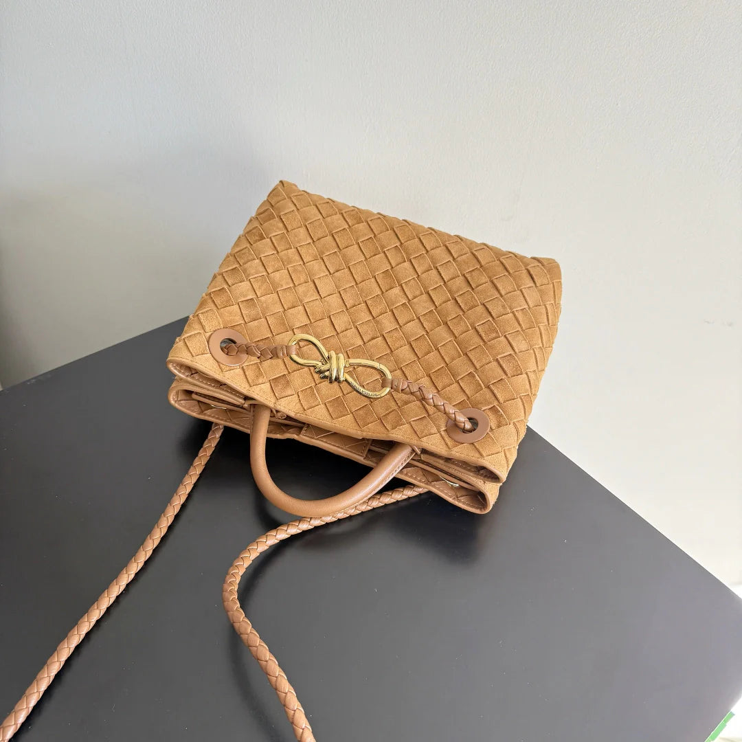 Bottega Veneta Small Andiamo Bag 743568 Suede Brown
