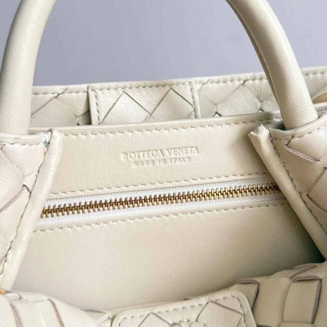 Bottega Veneta Small Andiamo Bag in 743568 Lambskin Beige