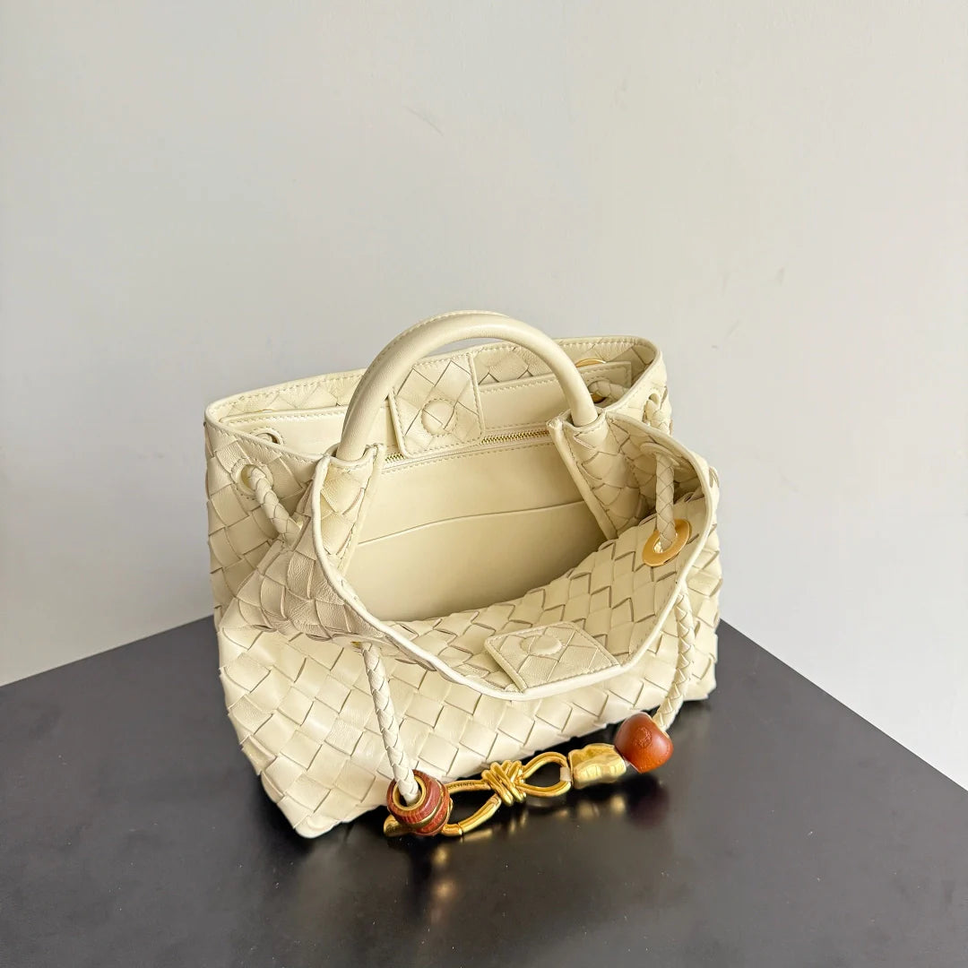Bottega Veneta Small Andiamo Bag in 743568 Lambskin Beige