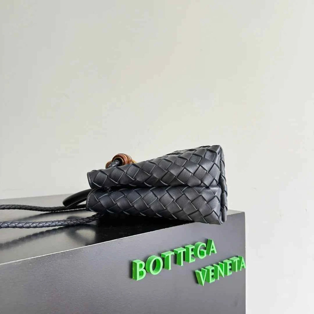 Bottega Veneta Small Andiamo Bag in 743568 Lambskin Navy gold