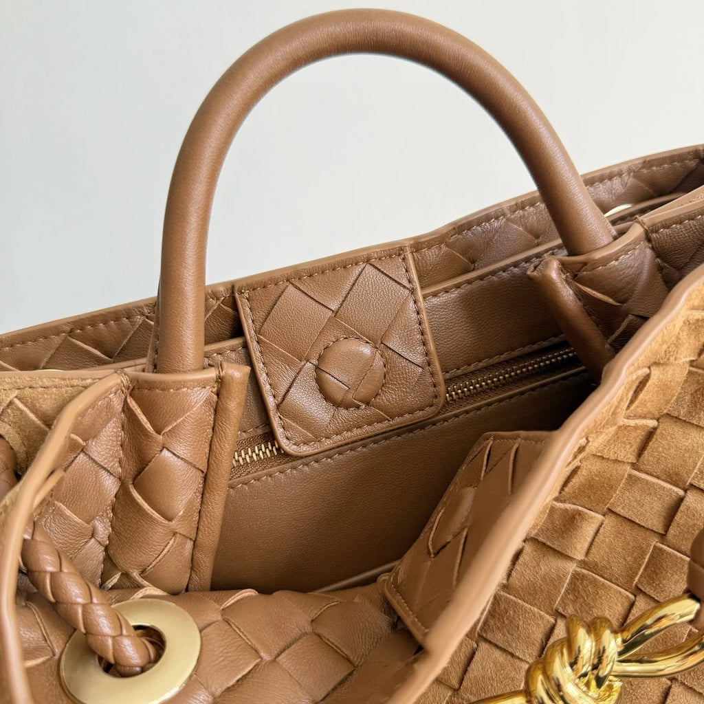 Bottega Veneta Small Andiamo Bag 743568 Suede Brown