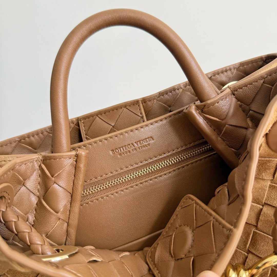 Bottega Veneta Small Andiamo Bag 743568 Suede Brown