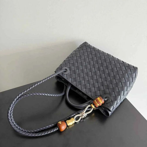 Bottega Veneta Small Andiamo Bag in 743568 Lambskin Navy silver