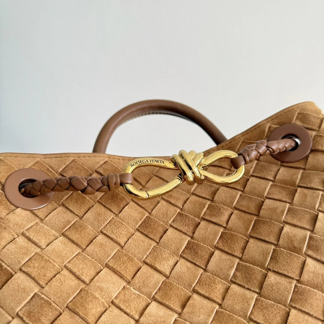 Bottega Veneta Small Andiamo Bag 743568 Suede Brown