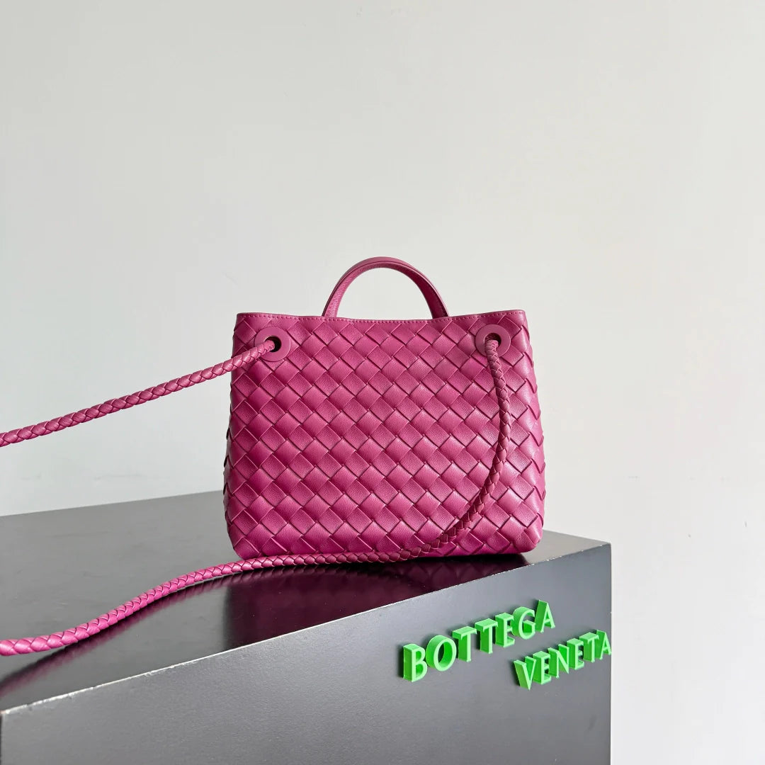 Bottega Veneta Small Andiamo Bag in 743568 Lambskin Purple