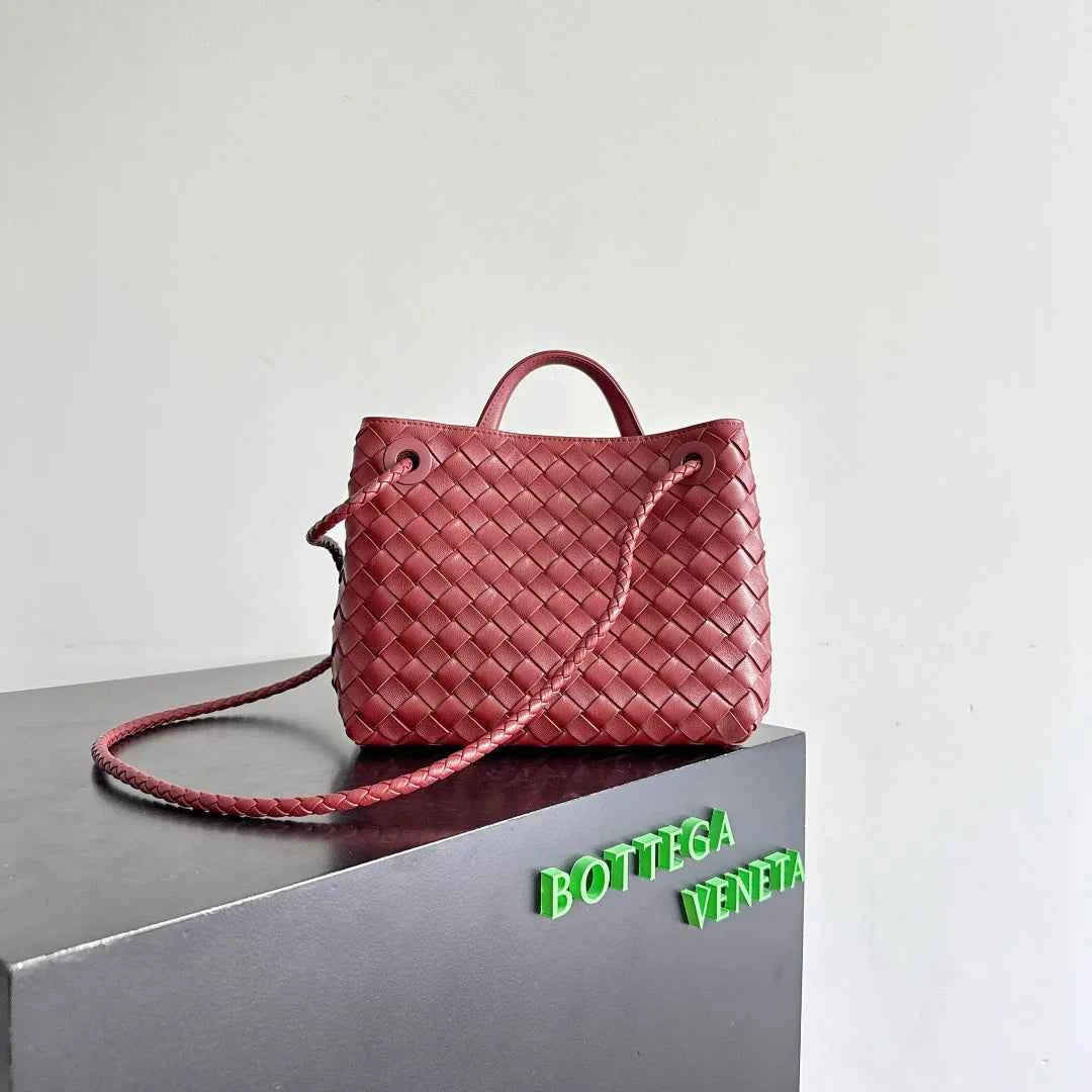 Bottega Veneta Small Andiamo Bag in 743568 Lambskin Wine Red