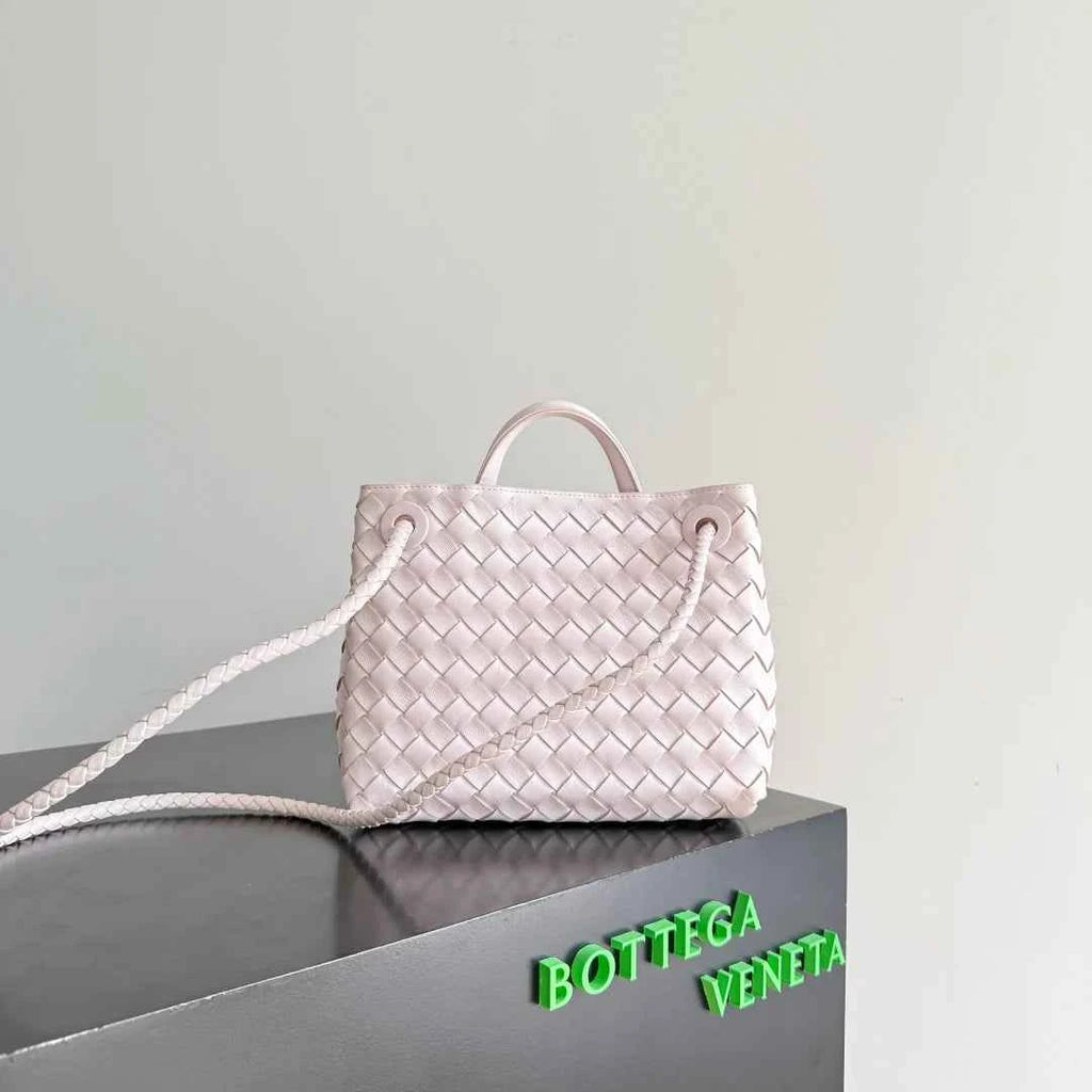 Bottega Veneta Small Andiamo Bag in 743568 Light Pink Lambskin