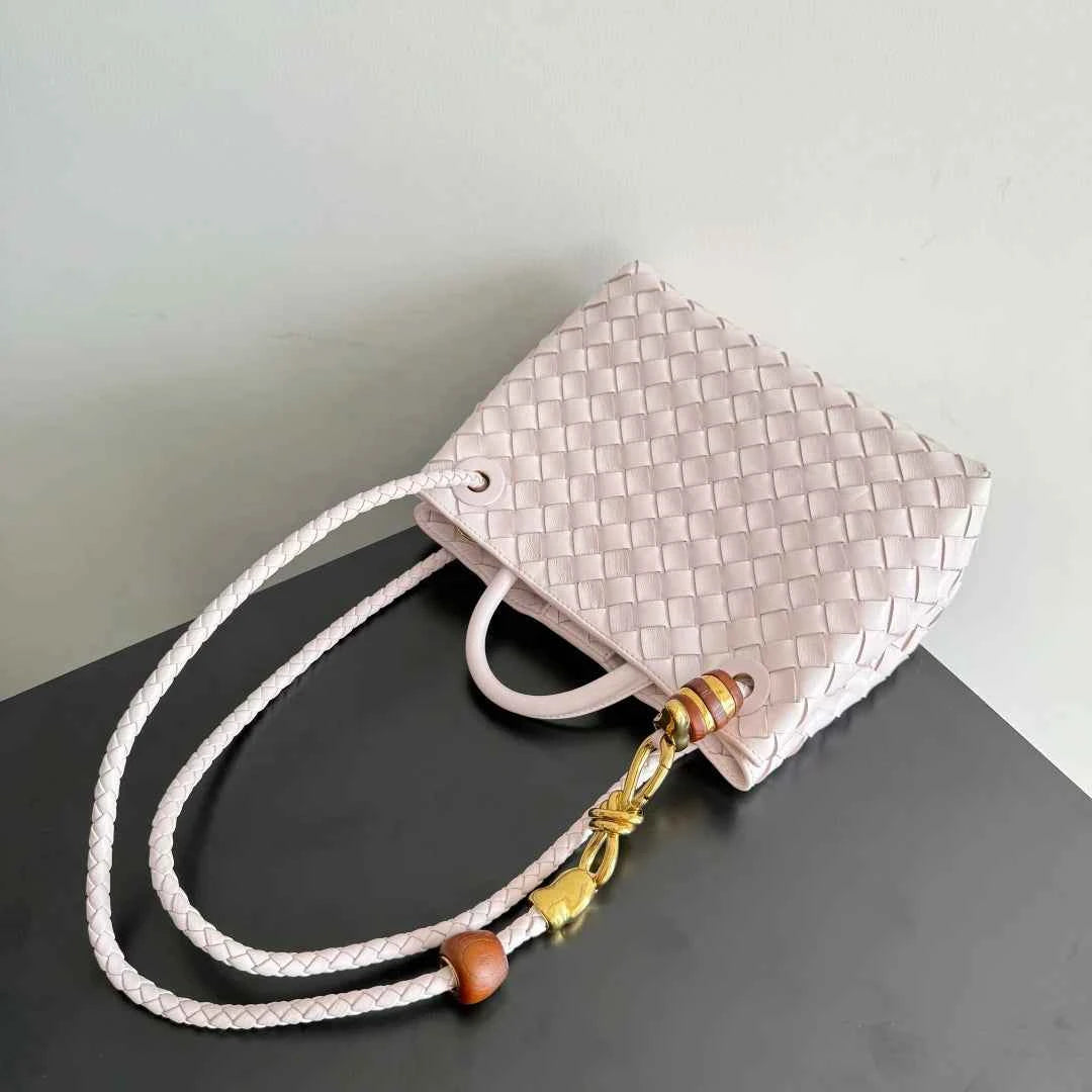 Bottega Veneta Small Andiamo Bag in 743568 Light Pink Lambskin