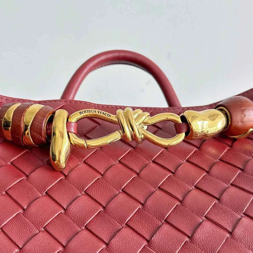 Bottega Veneta Small Andiamo Bag in 743568 Lambskin Wine Red