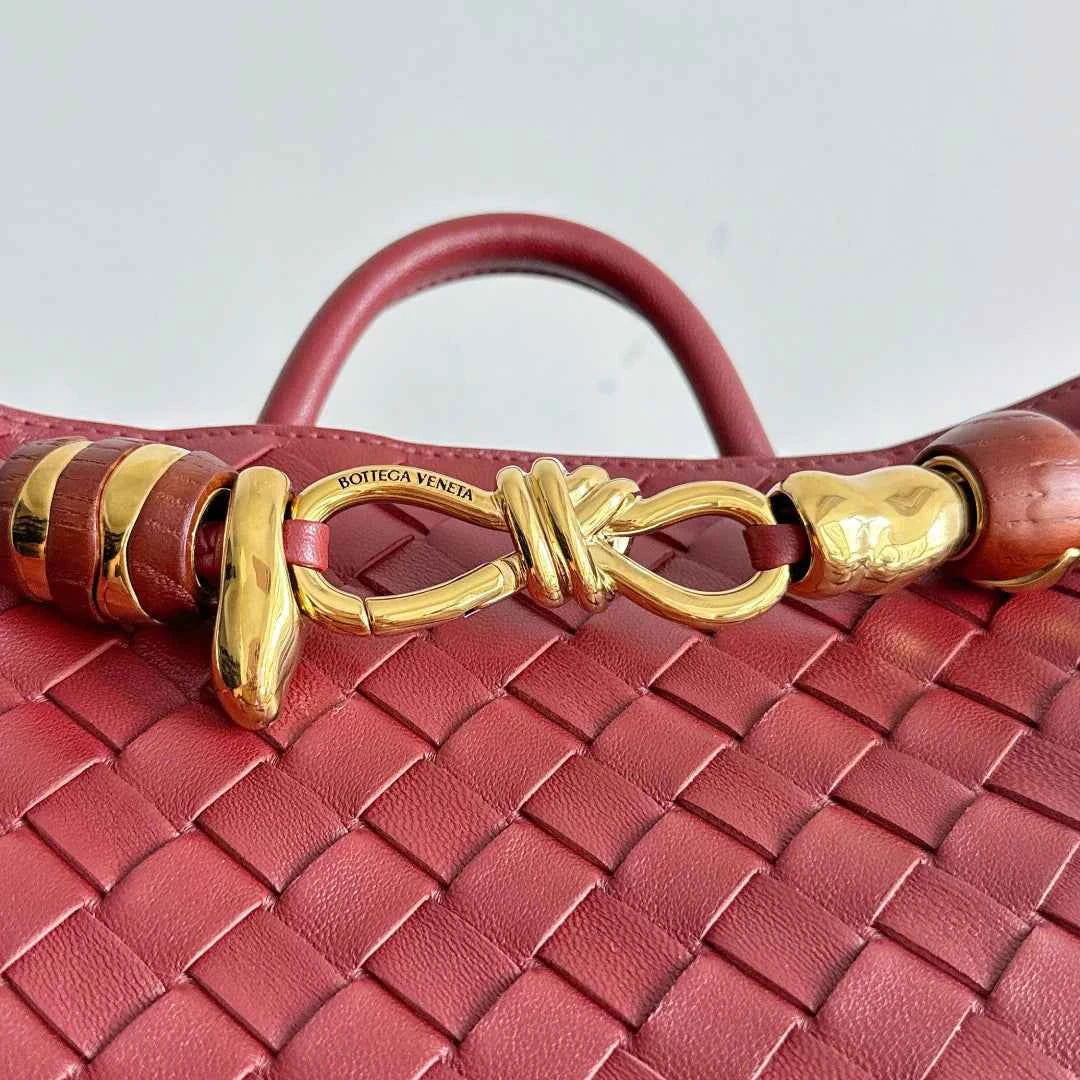 Bottega Veneta Small Andiamo Bag in 743568 Lambskin Wine Red