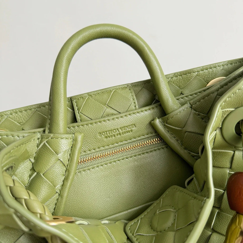 Bottega Veneta Small Andiamo Bag in 743568 Lambskin green