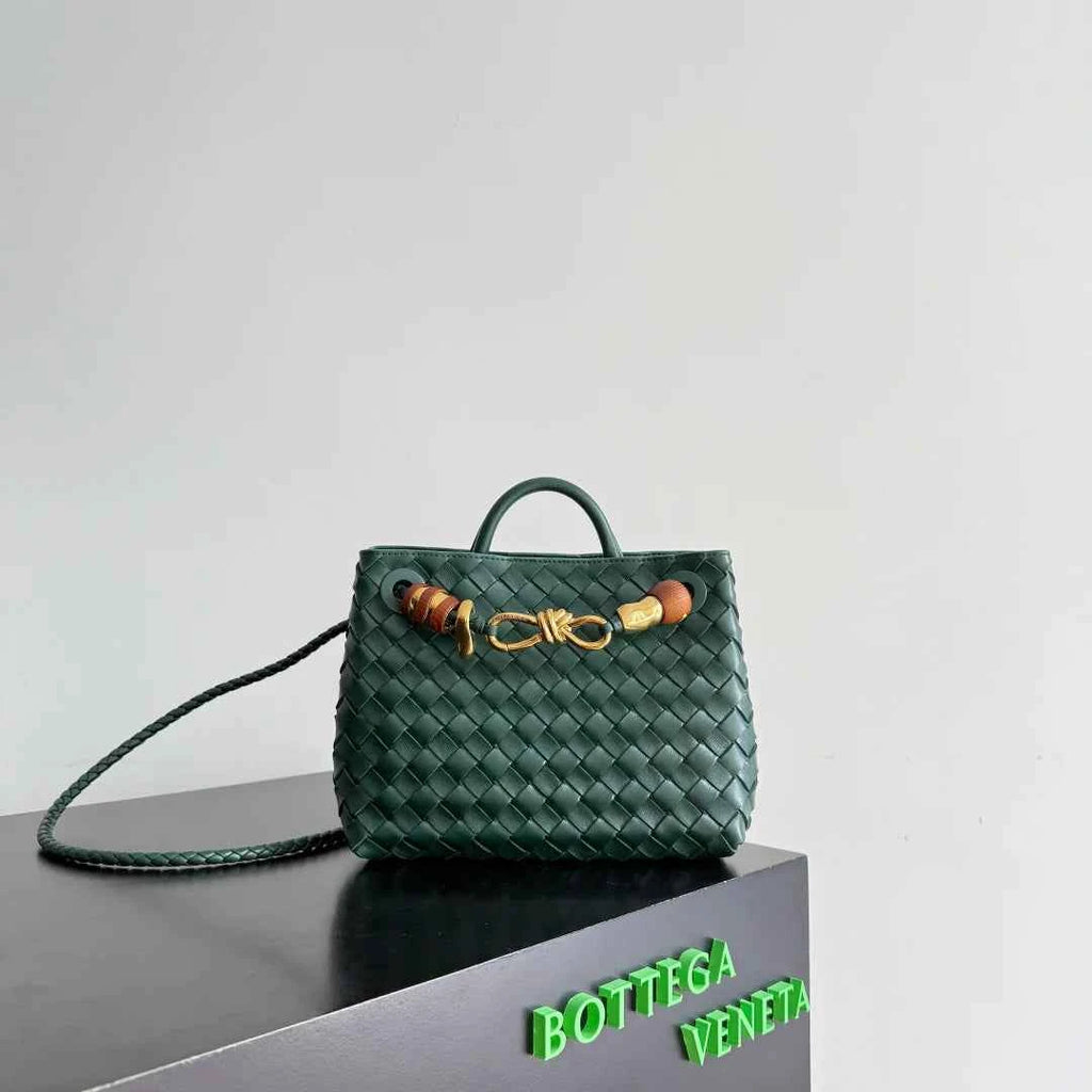 Bottega Veneta Small Andiamo Bag in 743568 Lambskin dark green