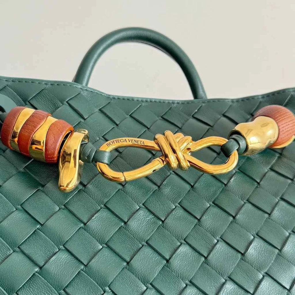 Bottega Veneta Small Andiamo Bag in 743568 Lambskin dark green