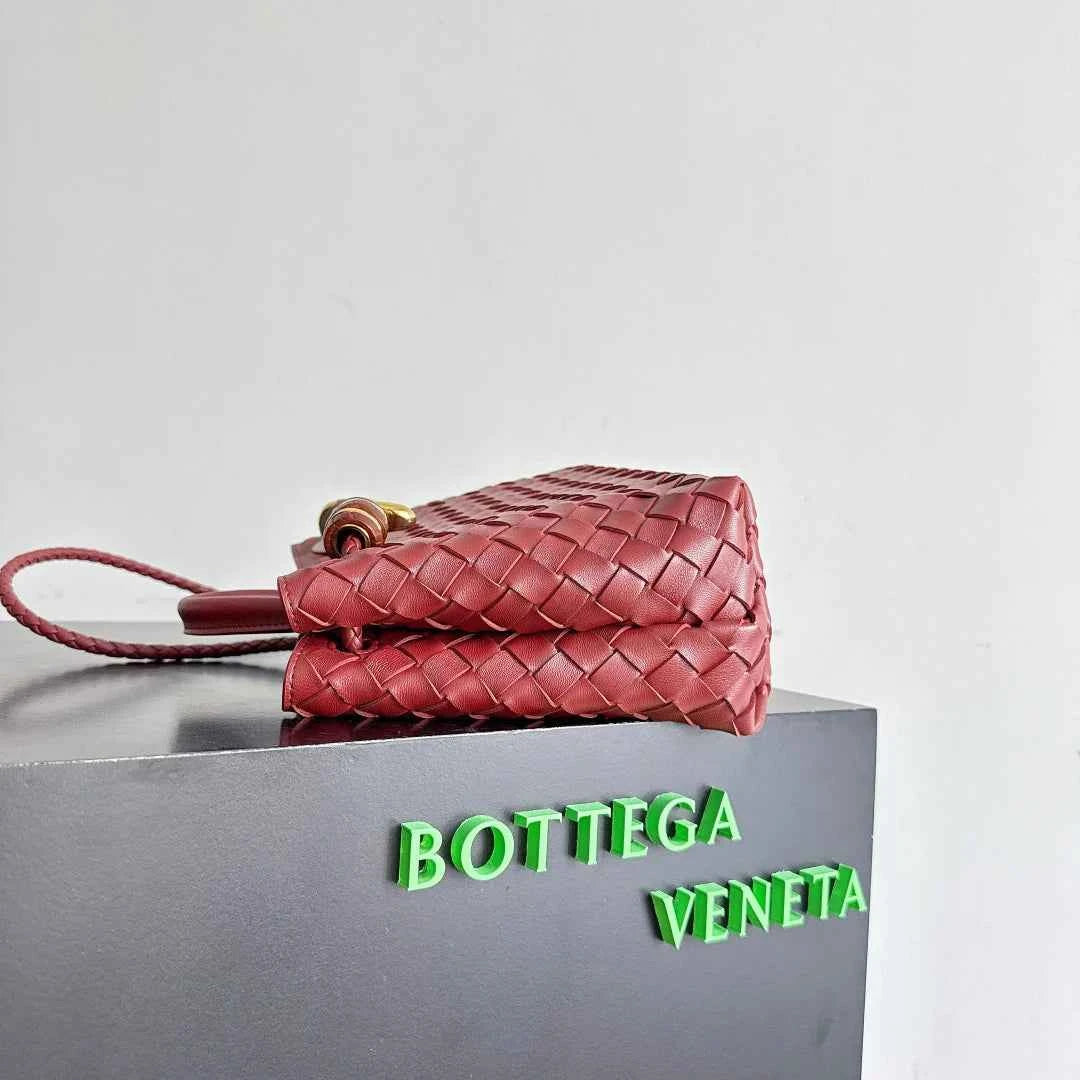 Bottega Veneta Small Andiamo Bag in 743568 Lambskin Wine Red