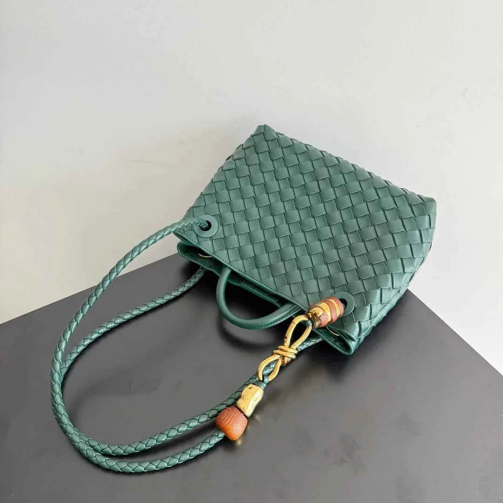 Bottega Veneta Small Andiamo Bag in 743568 Lambskin dark green